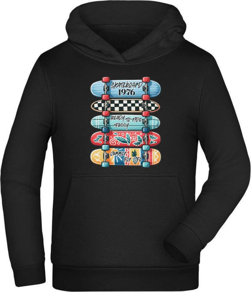 Skater Hoodie Kids Hooded Sweater - 5 Skateboards in Summer Colors i535